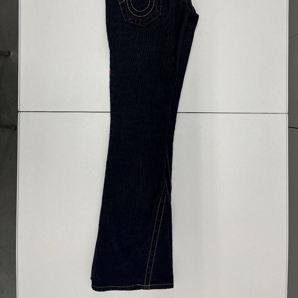 Pre-owned True Religion Women's 24 Navy Corduroy Joey Flare Pants Flap Pockets - Picture 12 of 15